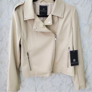 BAGATELLE FAUX LEATHER MOTTO JACKET